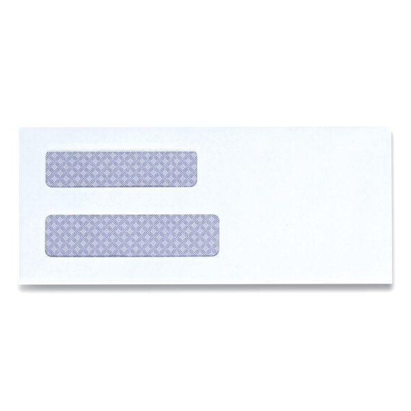 Universal Double Window Business Envelope, #8 5/8, Square Flap, Self-Adhesive, 3.63 x 8.63, 500PK UNV35218